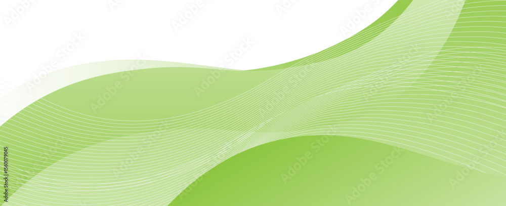 Poster vector green line background curve element with white space for text and message design, overlapping