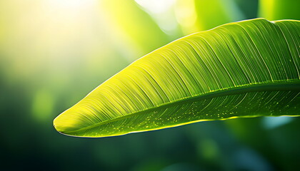 banana leaf nature fresh drop water generated by ai