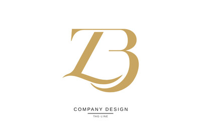 ZB, BZ Abstract Letters Logo Monogram Design Font Icon Vector Initials