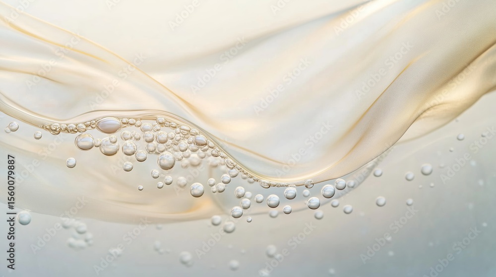 Poster bubbles rise through silky water creating an elegant flow in a tranquil setting at midday