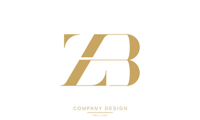 ZB, BZ Abstract Letters Logo Monogram Design Font Icon Vector Initials