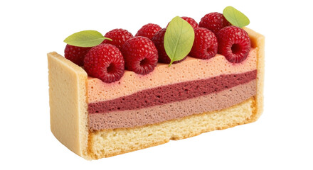 Isolated Raspberry Cake Slice