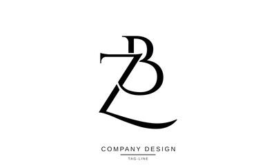 ZB, BZ Abstract Letters Logo Monogram Design Font Icon Vector Initials