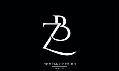 ZB, BZ Abstract Letters Logo Monogram Design Font Icon Vector