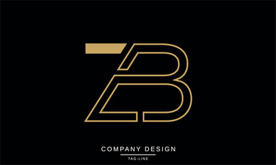 ZB, BZ Abstract Letters Logo Monogram Design Font Icon Vector