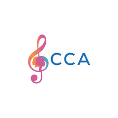Fototapeta premium CCA “Abstract music school logo with people and melody icon” CCA Later Logo, “Modern music therapy logo with faces and note symbol” 