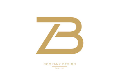 ZB, BZ Abstract Letters Logo Monogram Design Font Icon Vector
