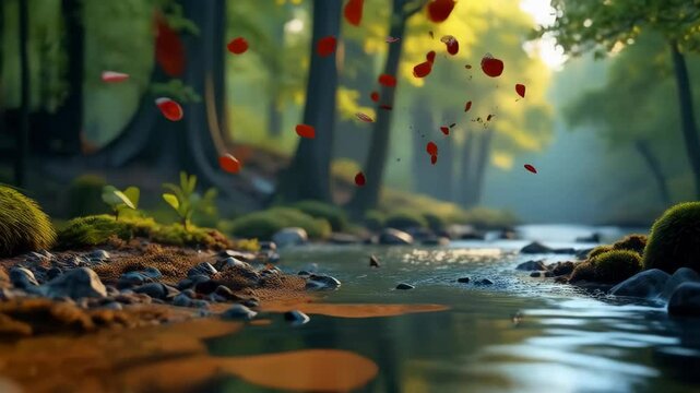 Journey through a magical forest where mist envelops a flowing myst stream and legends reside. Paranormal legends