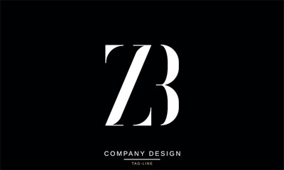ZB, BZ Abstract Letters Logo Monogram Design Font Icon Vector