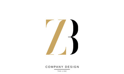 ZB, BZ Abstract Letters Logo Monogram Design Font Icon Vector