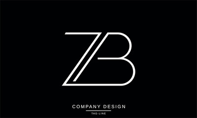 ZB, BZ Abstract Letters Logo Monogram Design Font Icon Vector