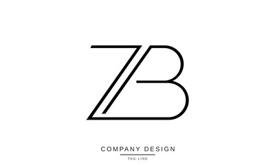 ZB, BZ Abstract Letters Logo Monogram Design Font Icon Vector