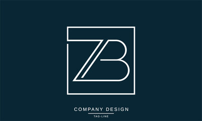 ZB, BZ Abstract Letters Logo Monogram Design Font Icon Vector