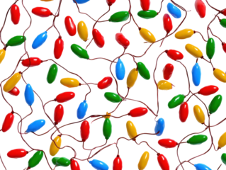 Festive Illumination: A vibrant collection of colorful string lights dances across the frame, evoking the festive spirit of celebration, ready to brighten any event.