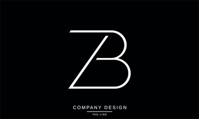 ZB, BZ Abstract Letters Logo Monogram Design Font Icon Vector