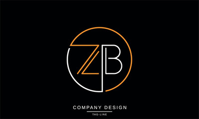 ZB, BZ Abstract Letters Logo Monogram Design Font Icon Vector