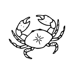 ocean crab line art with design