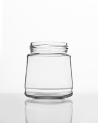 295ml Tapered Glass Jar with 66mm Screw Neck – Eye Level on White Background