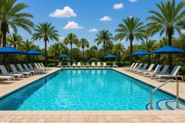 Tropical poolside relaxation paradise.