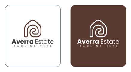 Abstract Spiral A Letter Real Estate Logo