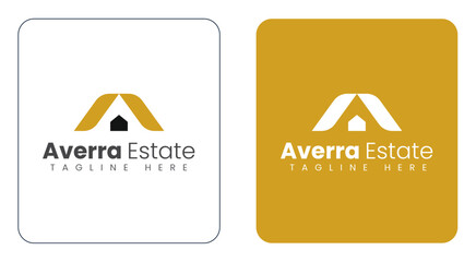 Minimal A Letter Real Estate Logo with House Symbol
