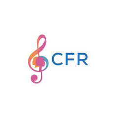 Fototapeta premium CFR “Abstract music school logo with people and melody icon” CFR Later Logo, “Modern music therapy logo with faces and note symbol” 