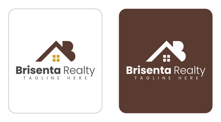 House with B Letter Shape Real Estate Logo