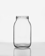 665ml Glass Jar with 66mm Screw Cap – Eye Level on White Background