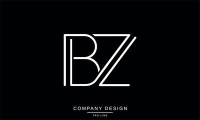 BZ, ZB Abstract Letters Logo Monogram Design Font Icon Vector