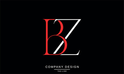 BZ, ZB Abstract Letters Logo Monogram Design Font Icon Vector