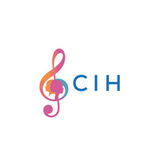 CIH “Abstract music school logo with people and melody icon” CIH Later Logo, “Modern music therapy logo with faces and note symbol”
