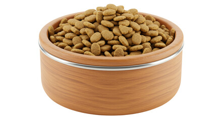 Isolated Bowl of Dry Pet Food