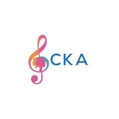 Fototapeta premium CKA “Abstract music school logo with people and melody icon” CKA Later Logo, “Modern music therapy logo with faces and note symbol” 