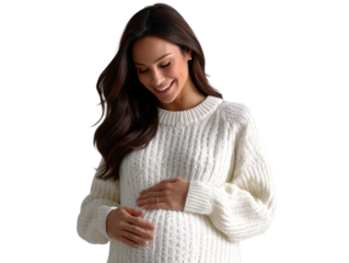 Serene Pregnancy: Capturing a moment of peaceful anticipation, a pregnant woman radiates with the glow of motherhood, tenderly cradling her growing belly.