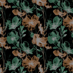 floral flower abstact grunge pattern digital textile pattern