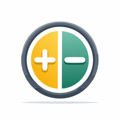 Obraz premium Circular graphic symbol with plus and minus signs, representing addition and subtraction.