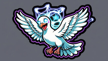 scary dove stickers