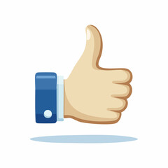 A cartoon hand giving a thumbs-up gesture, signifying approval and positivity.