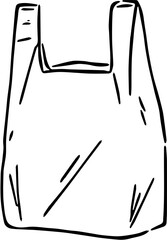 a black and white drawing of a plastic bags icon