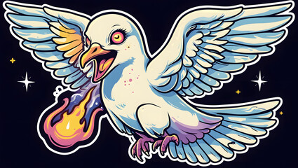 scary dove stickers