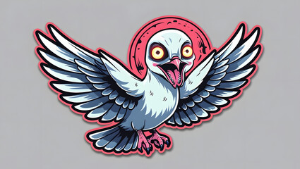 scary dove stickers