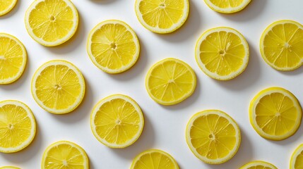 Fototapeta premium Vibrant Lemon Slices A Refreshing Citrus Burst