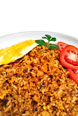 Savory Nasi Goreng with Fried Egg and Tomatoes