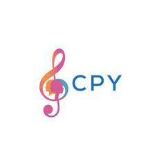 Fototapeta premium CPY “Abstract music school logo with people and melody icon” CPY Later Logo, “Modern music therapy logo with faces and note symbol” 