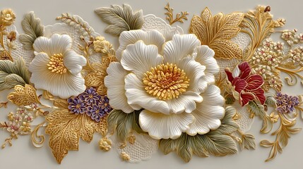 Fototapeta premium Decorative botanical design in oriental style high resolution photo