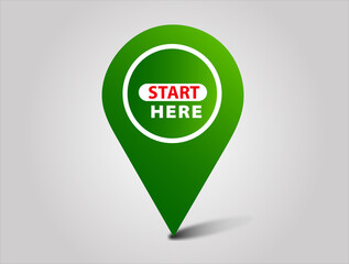 Start Here Banner red flat sale webbanner and poster creative design