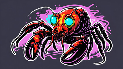 creepy lobster stickers