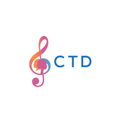 Fototapeta premium CTD “Abstract music school logo with people and melody icon” CTD Later Logo, “Modern music therapy logo with faces and note symbol” 
