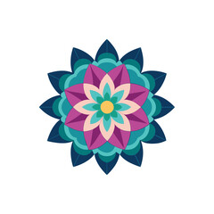 Intricate Mandala Flower Design with Symmetrical Petal Pattern for Spiritual, Decorative, and Meditation Themes.