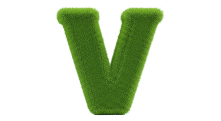 Isolated Grass Letter V